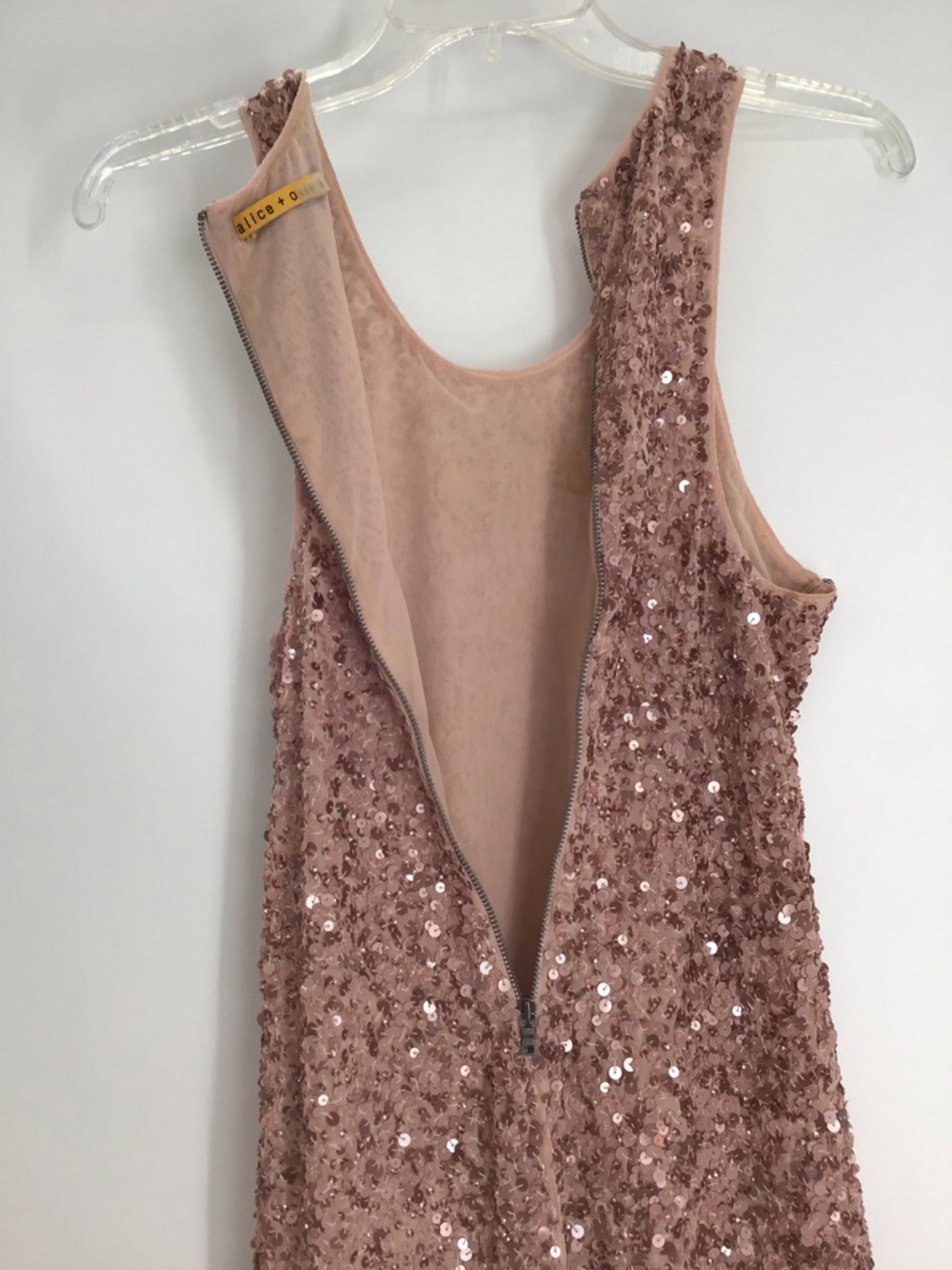 Alice + Olivia Kendra Sequined Beaded Mini Racerback Party Dress Pink Size XS - Picture 6 of 11